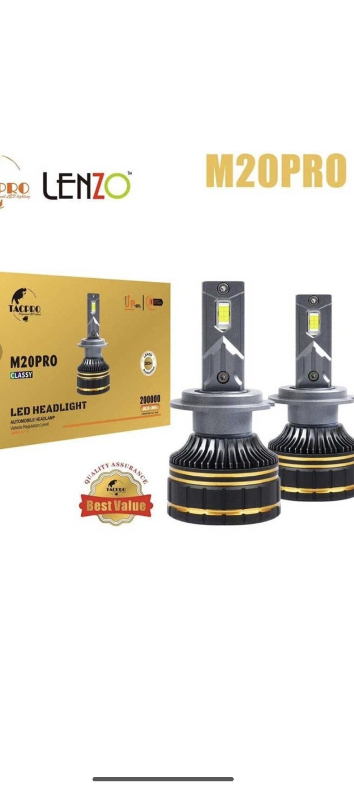 هدلایت m20 pro lenzo لنزو پایه h1 h7 h4